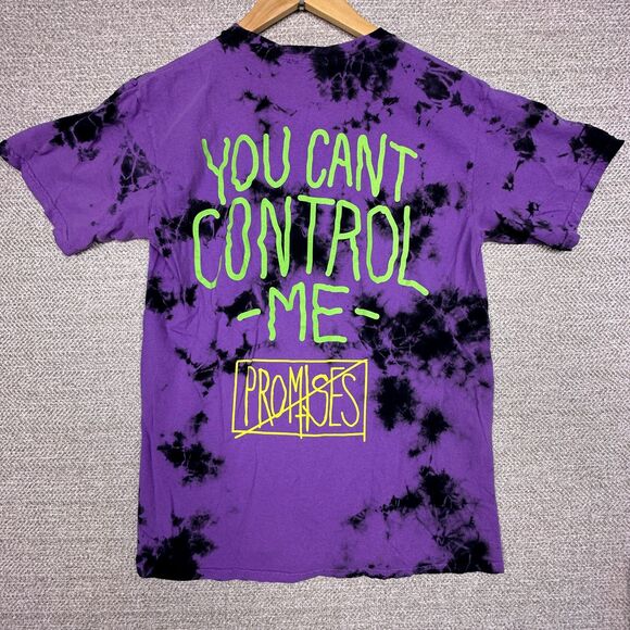 Broken Promises Sz M Shirt You Can't Control‎ Me Skeleton Tie Dye Graphic Grunge - Picture 3 of 12